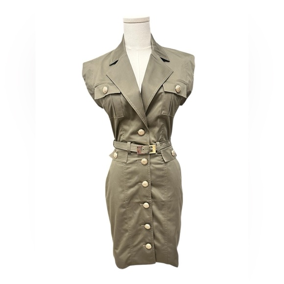 GENERATION LOVE Biel Gabardine Blazer Dress Olive Green Women Size 0 $385 MSRP
